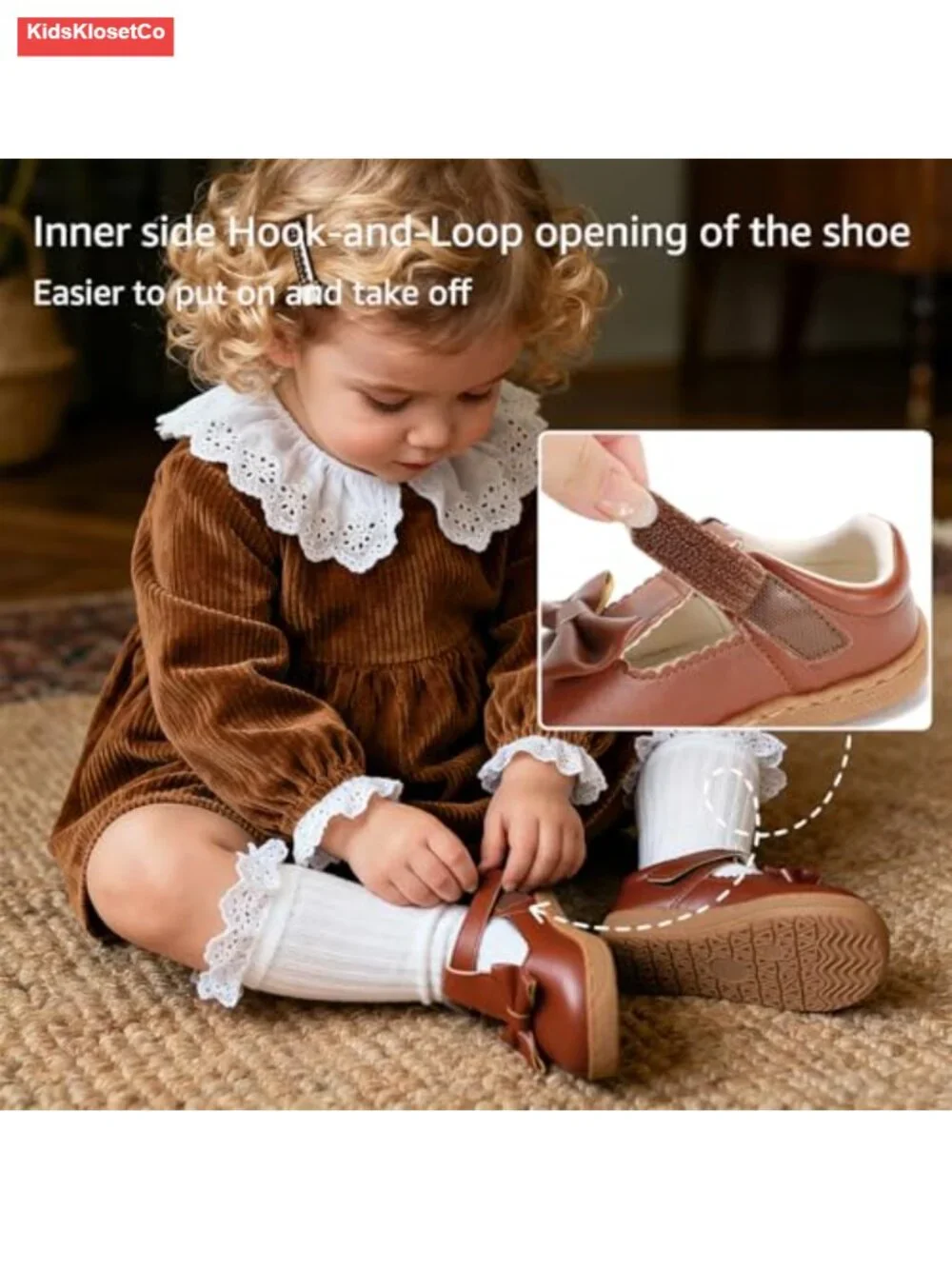Toddler Dress Shoes Mary Jane Flats Wide Toe Box Barefoot Zero Drop Non-Slip